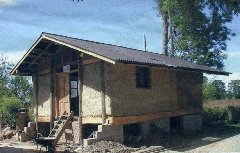 Strawbale Building at The Keyhole Trust Powys, Wales.